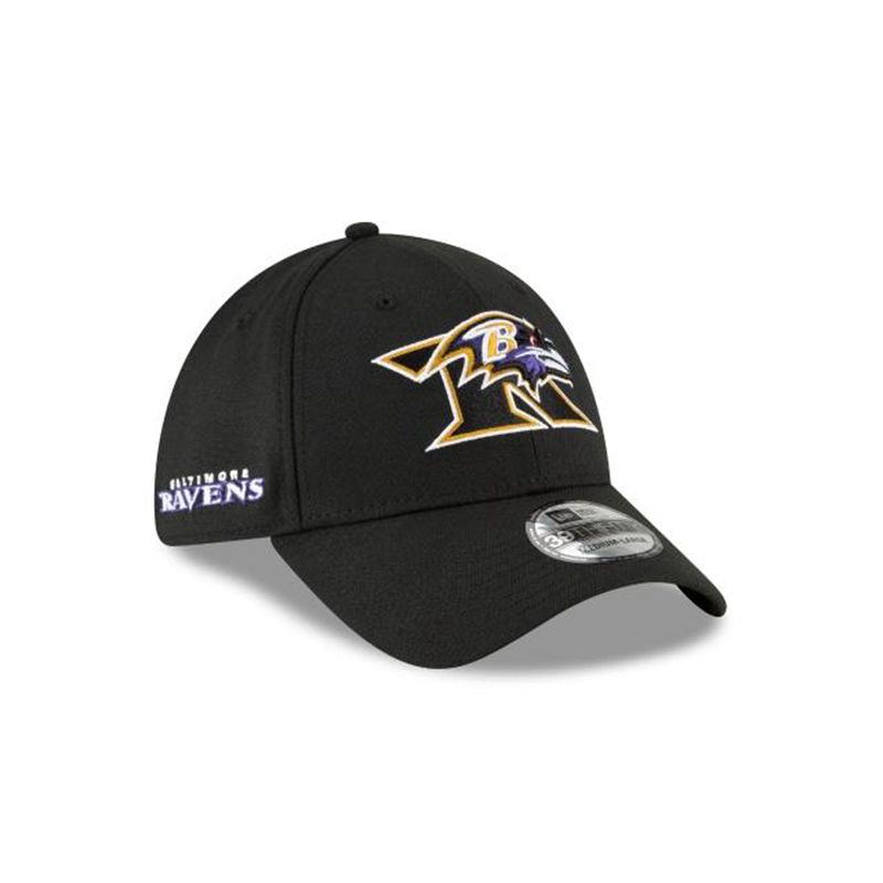 NFL Baltimore Ravens Logo Mix 39Thirty Stretch Fit (DVL1398) - Black New Era Caps